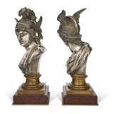 A PAIR OF FRENCH SILVERED-BRONZE MYTHOLOGICAL BUSTS - photo 3