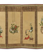 Pappmaché. A JAPANESE SIX-PANEL SCREEN