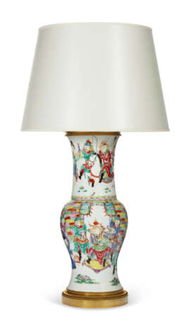 A CHINESE EXPORT PORCELAIN FAMILLE ROSE YENYEN VASE, NOW MOUNTED AS A LAMP - photo 1