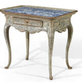 A DANISH GREY AND BLUE-PAINTED AND DELFT TILE-INSET TABLE - photo 2