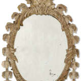 A QUEEN ANNE GREY-PAINTED MIRROR - photo 1