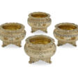 A SET OF SIX GEORGE III SILVER-GILT SALT CELLARS - Auction prices