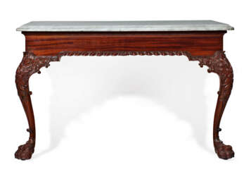 A GEORGE II MAHOGANY CONSOLE TABLE
