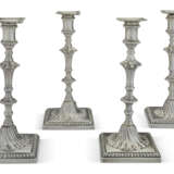 FOUR MATCHING GEORGE III SILVER CANDLESTICKS - photo 1