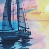 Under sail Акварельная бумага Акварель Акварельная живопись Морской пейзаж Украина 2021 г. - фото 3