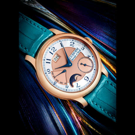 F.P. JOURNE. A RARE 18K PINK GOLD AUTOMATIC WRISTWATCH WITH DATE, MOON PHASES, POWER RESERVE AND MOTHER-OF-PEARL DIAL - photo 1