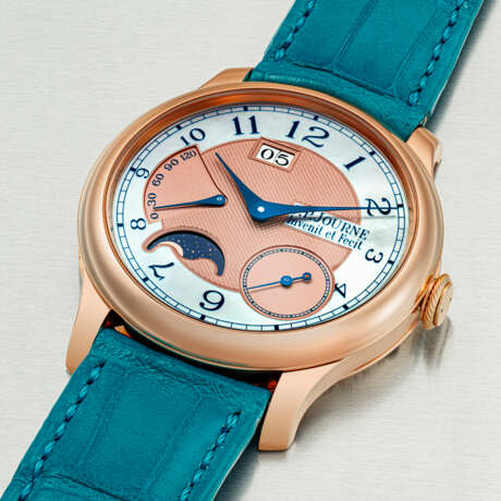 F.P. JOURNE. A RARE 18K PINK GOLD AUTOMATIC WRISTWATCH WITH DATE, MOON PHASES, POWER RESERVE AND MOTHER-OF-PEARL DIAL - Foto 2