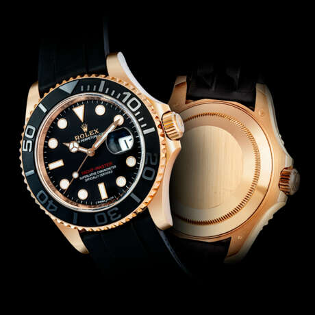 ROLEX. AN 18K PINK GOLD AUTOMATIC WRISTWATCH WITH SWEEP CENTRE SECONDS AND DATE - Foto 1
