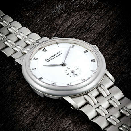 BLANCPAIN. A PLATINUM MINUTE REPEATING WRISTWATCH WITH BRACELET - photo 1