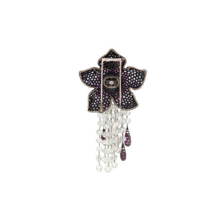 JAR THREE DIAMOND, RUBY AND COLORED SAPPHIRE `FLEUR-POMPONS` BROOCHES - фото 6