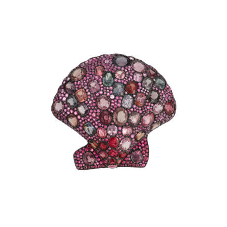 JAR SPINEL AND RUBY SHELL BROOCH - Foto 2