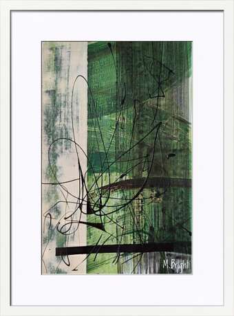 Серия "Геометрия в зеленом" 2 Papier Acryl Abstrakte Kunst Russland 2022 - Foto 2