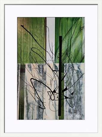 Серия "Геометрия в зеленом" 3 Papier Acryl Abstrakte Kunst Russland 2022 - Foto 3