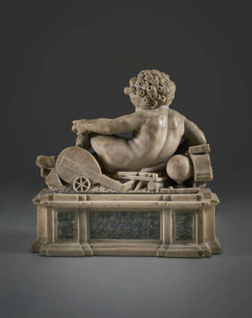 AN ALLEGORAL MARBLE FIGURE OF A PUTTO REPRESENTING THE ARTS - photo 3