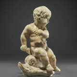 A MARBLE GROUP OF A PUTTO ON A DOLPHIN - фото 2