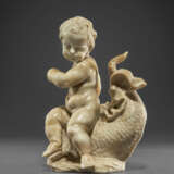 A MARBLE GROUP OF A PUTTO ON A DOLPHIN - фото 3
