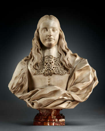 A MARBLE BUST OF A YOUNG GENTLEMAN OF THE CHIGI FAMILY, POSSIBLY FRANCESCO PICCOLOMINI - фото 1