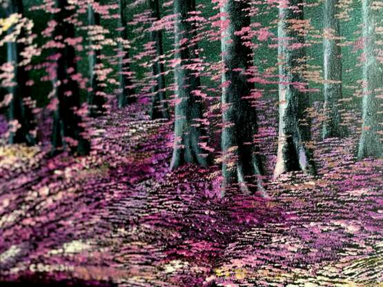 Сиреневый лес канва Oil paint Impressionism Landscape painting Ukraine 1996 - photo 2