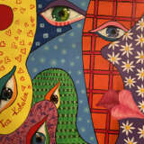 Gemälde „Пестрая любовь“, Leinwand auf dem Hilfsrahmen, Acrylfarbe, Kubismus, авангард, Georgia, 2019 - Foto 2