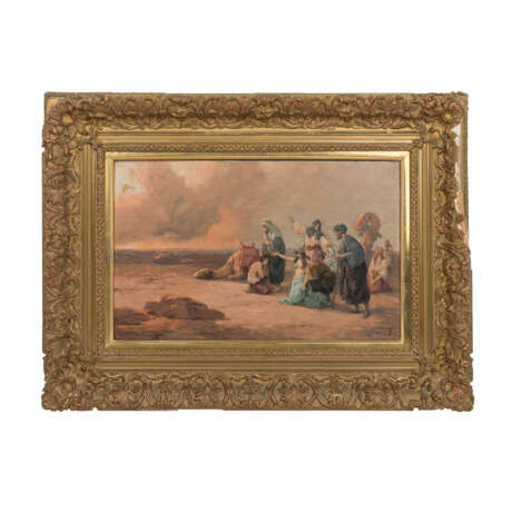 DIDIEN, J. (Maler/in 19./20. Jh.). "Beduinen mit orientalischen Frauen in der Wüste", - фото 2