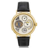 BREGUET, REF. 3857, 250th ANNIVERSARY, A VERY FINE AND RARE 18K YELLOW GOLD MINUTE REPEATING PERPETUAL CALENDAR TOURBILLON WRISTWATCH WITH JUMP HOURS, RETROGRADE DATE, AND LEAP YEAR INDICATOR - photo 1
