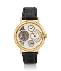 BREGUET, REF. 3857, 250th ANNIVERSARY, A VERY FINE AND RARE 18K YELLOW GOLD MINUTE REPEATING PERPETUAL CALENDAR TOURBILLON WRISTWATCH WITH JUMP HOURS, RETROGRADE DATE, AND LEAP YEAR INDICATOR