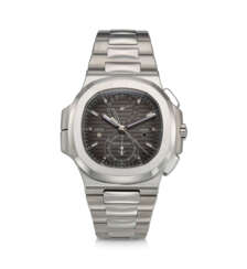 PATEK PHILIPPE, REF. 5990/1A-001, NAUTILUS, A FINE STEEL DUAL TIME FLY-BACK CHRONOGRAPH WRISTWATCH