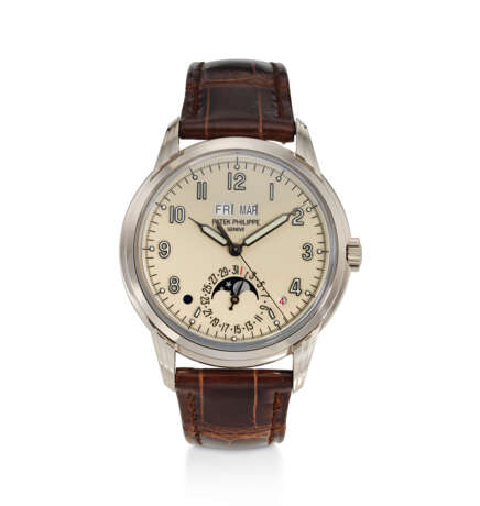 PATEK PHILIPPE, REF. 5320G-001, A FINE 18K WHITE GOLD PERPETUAL CALENDAR WRISTWATCH WITH LEAP YEAR INDICATOR, MOON PHASES, AND DAY-NIGHT DISPLAY - photo 1