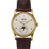 PATEK PHILIPPE, REF. 1526J, A FINE AND RARE 18K YELLOW GOLD PERPETUAL CALENDAR WRISTWATCH WITH MOON PHASES - photo 1