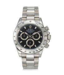 ROLEX, REF. 116520, DAYTONA, A FINE STEEL AUTOMATIC CHRONOGRAPH WRISTWATCH ON BRACELET WITH BLACK DIAL