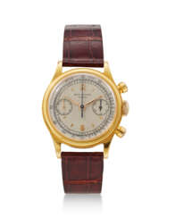 PATEK PHILIPPE, REF. 1463R, “TASTI TONDI”, A RARE AND ATTRACTIVE 18K ROSE GOLD CHRONOGRAPH WRISTWATCH WITH TWO-TONE SILVERED DIAL, RETAILED BY SERPICO Y LAINO