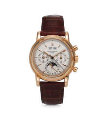 PATEK PHILIPPE, REF. 3970ER-012, A FINE AND RARE 4TH SERIES 18K ROSE GOLD PERPETUAL CALENDAR CHRONOGRAPH WRISTWATCH WITH MOON PHASES AND LEAP YEAR INDICATOR