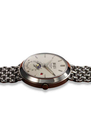 PATEK PHILIPPE, REF. 3448G, “RED DOT” AN EXTREMELY RARE AND IMPORTANT 18K WHITE GOLD PERPETUAL CALENDAR WRISTWATCH WITH LEAP YEAR INDICATOR, ONE OF TWO KNOWN 3448 "RED DOT" IN 18K WHITE GOLD. - фото 4