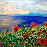 “Red poppies and the sea” Impressionist Landscape painting 2017 - photo 1