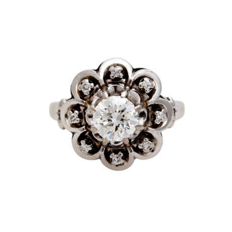 Ring mit zentralem Brillant, ca. 0,9 ct, - фото 1