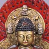 Buddha Shakyamuni in Aureole auf Lotosthron - Foto 3