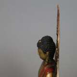Buddha Shakyamuni in Aureole auf Lotosthron - Foto 6