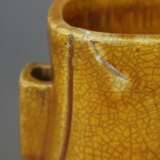 Vase vom Typ „Hu“- China, bräunliche Glasur in unterschiedlichen Schattierungen, allseits mit Krakelee, H.ca.26 cm - Foto 5