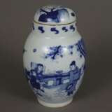 Teedose mit blauer Malerei im Kangxi-Stil - photo 1