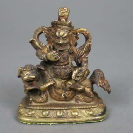 Miniaturfigur "Jambhala auf einem Löwen sitzend" - Foto 1