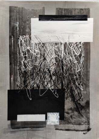 Серия "Черный-белый" Papier Acrylique Art abstrait Russie 2022 - photo 4