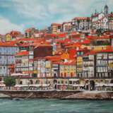 Город Порту Canvas on the subframe Oil on canvas современный пейзаж Cityscape Portugal 2022 - photo 1