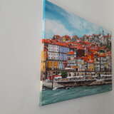 Город Порту Canvas on the subframe Oil on canvas современный пейзаж Cityscape Portugal 2022 - photo 3