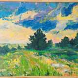 Летние краски Canvas on the subframe Painting with acrylic Contemporary art Rural landscape Russia 2022 - photo 1