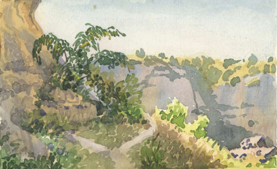 акварель “Гиит-Амет”, Paper, Watercolor, Realist, Landscape painting, Russia, 1997 - photo 1