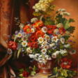 Натюрморт с полевыми цветами и малиной - Achat en un clic