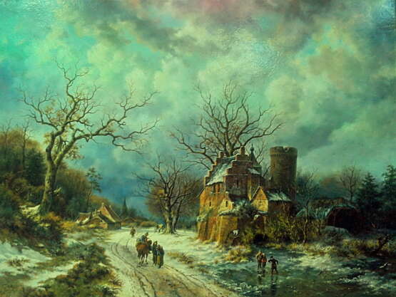 “Winter road” Romanticism Landscape painting 2017 - photo 1