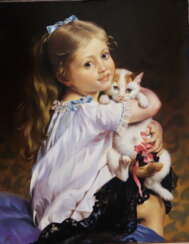 Girl with a kitten