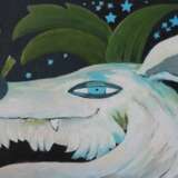 "Белый волк" Холст на картоне Акрил Современное искусство Сказочно-былинный жанр Россия 2022 г. - фото 1