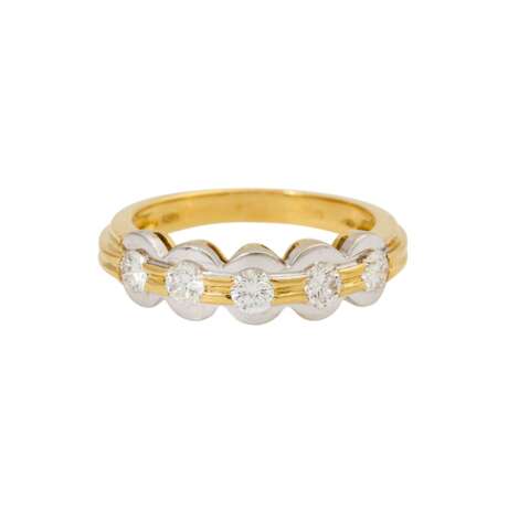 Ring mit 5 Brillanten zus. ca. 0,5 ct, - photo 2